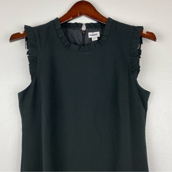 J. Crew Petite Ruffleneck Sleeveless Suiting Mini Dress Black Size 8P NWT - Picture 3 of 8